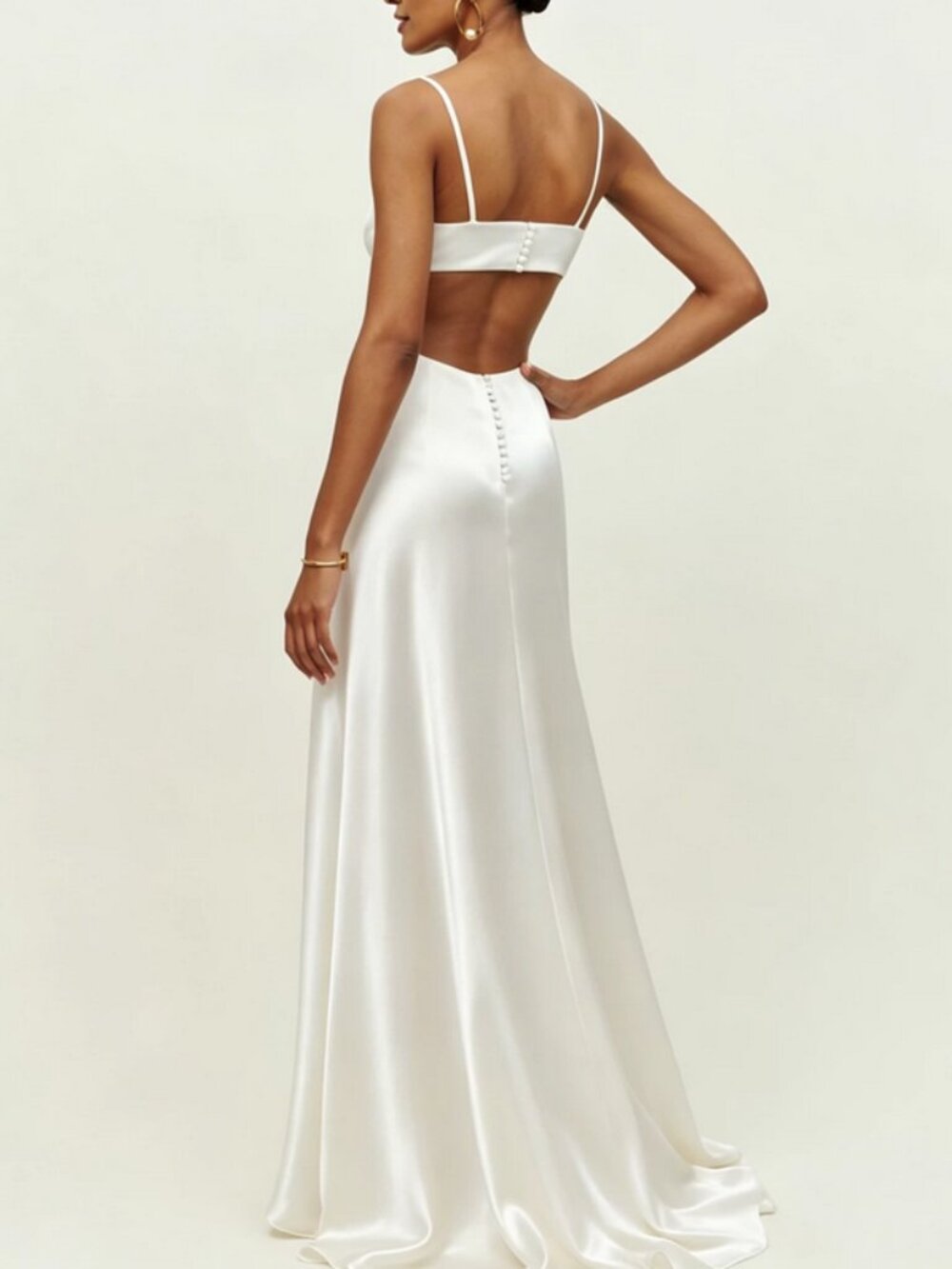 EUC Reformation Astor Maxi Dress Gown Sz4 Heavy Weight Satin Wedding - Picture 3 of 11